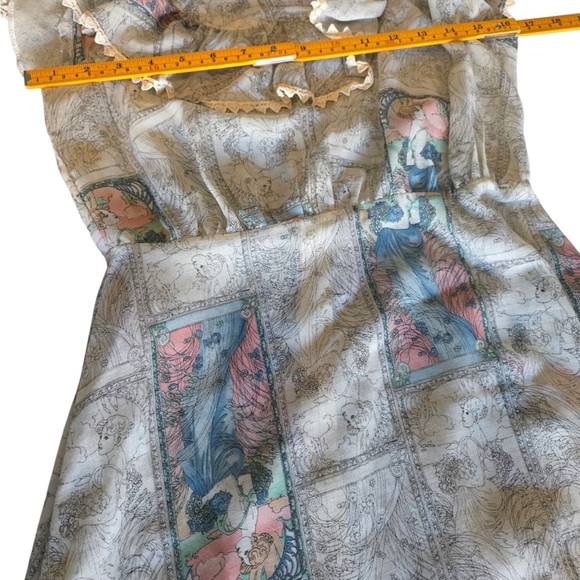 Vintage NancyB 1970 art print Prairie Maxi Dress: boho prairie Victorian Revival - Picture 6 of 8